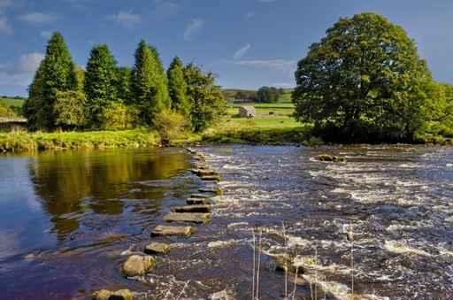 Stepping Stones across River Wall Decal
