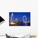 View of the London Eye from the Hungerford Bridge Wall Mural