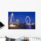 View of the London Eye from the Hungerford Bridge Wall Mural