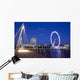 View of the London Eye from the Hungerford Bridge Wall Mural