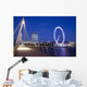 View of the London Eye from the Hungerford Bridge Wall Mural