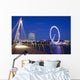 View of the London Eye from the Hungerford Bridge Wall Mural