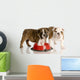 Two Bulldogs Puppies and Dog Food Dish Wall Decal