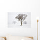 Oak Tree Snow Fog Wall Mural