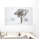 Oak Tree Snow Fog Wall Mural