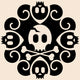 abstract skull and crossbones decoration Wall Decal