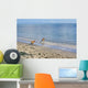Amstaffs Playing Beach Wall Mural