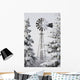 Old Windmill And Trees Covered With Snow And Frost Wall Mural