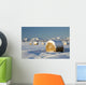 Snow-Covered Hay Bales Wall Mural