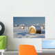 Snow-Covered Hay Bales Wall Mural