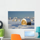 Snow-Covered Hay Bales Wall Mural