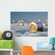 Snow-Covered Hay Bales Wall Mural