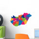 Map of administrative divisions of Republic of Hungary Wall Mural