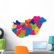 Map of administrative divisions of Republic of Hungary Wall Mural