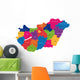 Map of administrative divisions of Republic of Hungary Wall Mural