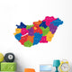 Map of administrative divisions of Republic of Hungary Wall Mural