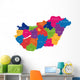 Map of administrative divisions of Republic of Hungary Wall Mural