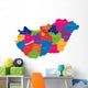 Map of administrative divisions of Republic of Hungary Wall Mural