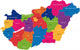 Map of administrative divisions of Republic of Hungary Wall Mural