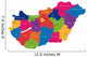 Map of administrative divisions of Republic of Hungary Wall Mural