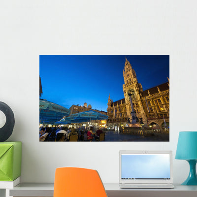 Germany Bavaria Marienplatz Wall Mural shown on a wall