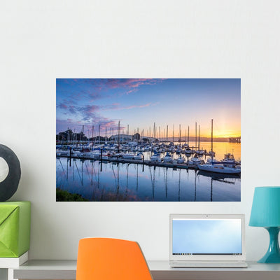 Treasure Island Marina Wall Decal shown on a wall
