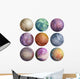 Colorful Watercolor Planets Wall Decal Sticker Set