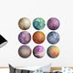 Colorful Watercolor Planets Wall Decal Sticker Set