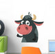 Cartoon Cute Black Cow Wall Decal
