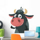 Cartoon Cute Black Cow Wall Decal