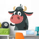Cartoon Cute Black Cow Wall Decal