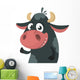 Cartoon Cute Black Cow Wall Decal