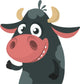 Cartoon Cute Black Cow Wall Decal