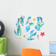 Hand-drawn Watercolor Beautiful Set Wall Decal Sticker Set