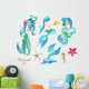 Hand-drawn Watercolor Beautiful Set Wall Decal Sticker Set