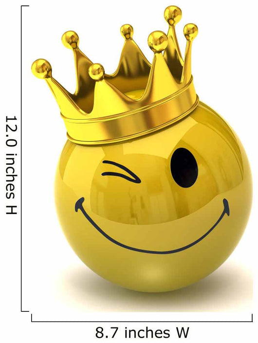 Happy Smiley with Crown Wall Decal