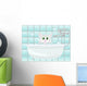 Cat taking bath Wall Mural