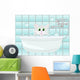Cat taking bath Wall Mural