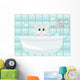 Cat taking bath Wall Mural