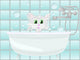 Cat taking bath Wall Mural