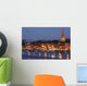 Boats Moored On River Suir At City Waterfront At Night Wall Mural