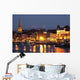 Boats Moored On River Suir At City Waterfront At Night Wall Mural