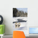 Snowshoes By Snowy Lake Wall Mural
