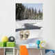 Snowshoes By Snowy Lake Wall Mural