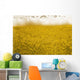 Close-Up Of Beer Bubbles And Foam In A Glass Wall Mural