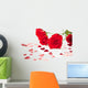 Red Roses and Hearts Wall Mural