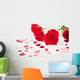 Red Roses and Hearts Wall Mural