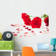 Red Roses and Hearts Wall Mural