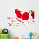 Red Roses and Hearts Wall Mural