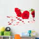 Red Roses and Hearts Wall Mural